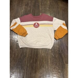 Vintage Atari Sweatshirt Retro Gamer Pullover Crew Neck~Size Youth? Large